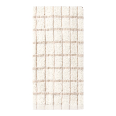 Ritz Cafe Solid Kitchen Towel Natural Ground/Putty Check, PK12 9860200